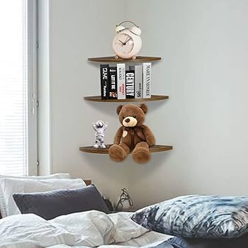 Amazon.com: Floating Corner Shelves, Wall Mount Shelves Set
